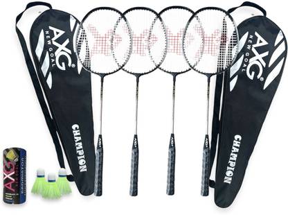 AXG NEW GOAL Isometric Champion Tenacious Wide Body with Plastic Shuttles & Cover Badminton Kit