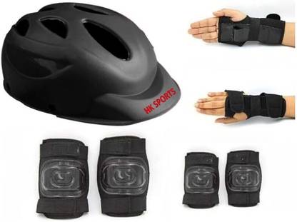 HK Sports Skating Protection Kit - Flap Helmet + Elbow + Knee + Hand Guard Skating Kit