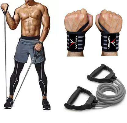 VICTORY Combo Double Toning Tube with Wrist Support For Exercise and Fitness Home Gym Fitness Accessory Kit Kit