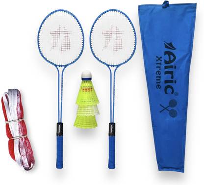 Airic Classic Double Shaft Xtreme Set with 3 Plastic Shuttles and Net Badminton Kit
