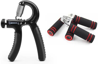 Fitnesstricks Combo of Adjustable Hand Gripper with 2 Foam Hand Gripper Fitness Accessory Kit Kit
