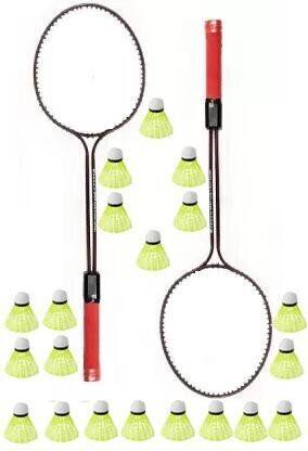 Laksh sports Badminton Set Of 2 Piece Racquet with 20 Piece Plastic Shuttle Cock (Badminton Kit) Badminton Kit
