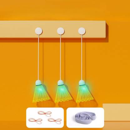 Maxbell Light Up Shuttle Cock & Elastic Rebound Rope Self Practice Pack Of 3 Kids Badminton Kit