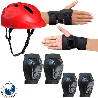 prikli Skating Protection Kit-Helmet + Elbow + Knee + Hand Guard Skating Kit Skating Kit