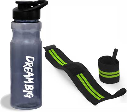 TRUE INDIAN Gym Sipper Water Bottle with Wrist Band For Gym/Workout, For Men & Women. Fitness Accessory Kit Kit