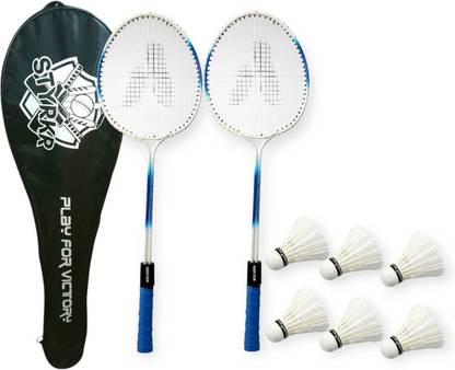 STYRKR Badminton racquets Kit Combo Set Of 2 Piece Racquet With 6 Fathers Shuttle Badminton Kit