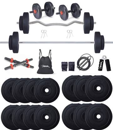 STARX 50 kg PVC 50KG with 3Ft, 5Ft Rod and Accessories Equipment for Home Gym Combo