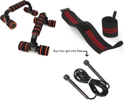 CODIVER Push up bar sport wrist band and skipping rope Fitness Accessory Kit Kit