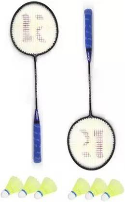 Dhruva Single Shaft Badminton Racket Pack Of 2 Piece With 6 Piece Plastic Shuttles Badminton Kit