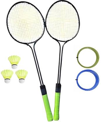 Kiyasports Badminton Racquet Set with 2 Racquets, 3 Nylon Shuttlecocks, 2 String Badminton Kit