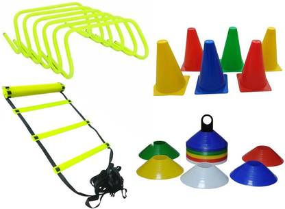 HouseOfCommon Agility Speed Hurdle, Speed Ladder, Soccer Cone, & Cone Marker Football & Fitness Kit