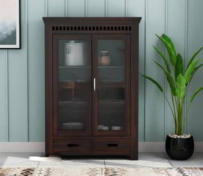 BAGARI ARTS Solid Sheesham Wood Kitchen Storage Cabinet | Multi-Shelf Unit for Crockery Solid Wood Kitchen Cabinet