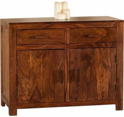 Shagun Arts Solid Sheesham Wood Side Board With 2 Drawer & Shelves For Living Room, Kitchen. Solid Wood Crockery Cabinet