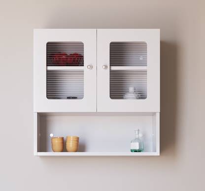 CuteKitchen CK KC 229 White Engineered Wood Crockery Cabinet