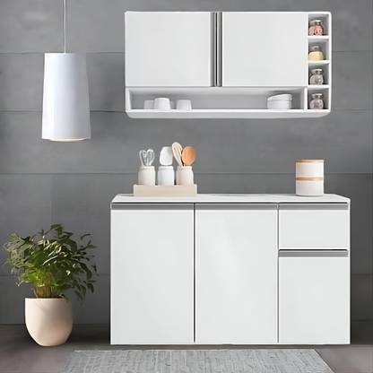 Old Wolf Furniture HDF Wood Modular Kitchen With Water, Termite And Borer Resistant Engineered Wood Kitchen Cabinet
