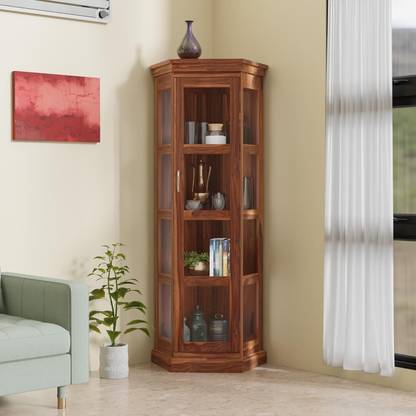 Krishna Wood Decor Solid Sheesham Wood Kitchen Cabinet With Multiple Shelves For Kitchen/ Storage | Solid Wood Kitchen Cabinet