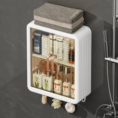 AQUATIDE Wall Mounted Storage Cabinet for Kitchen & Bathroom | Multipurpose Organizer Plastic Kitchen Cabinet