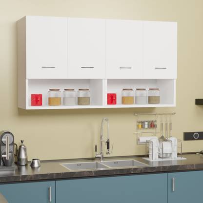 Divysa 4 Door Multipurpose Wall Mounted Cabinet | Wood Cabinet | Engineered Wood Kitchen Cabinet