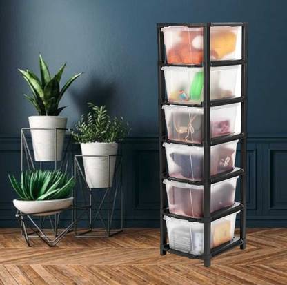 Flipkart Perfect Homes Studio 6 XL Multipurpose Drawer Plastic Modular Chest Storage Organizer Plastic Kitchen Cabinet