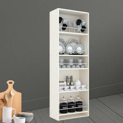 SPECIALITY PANELS Free Standing Tall units with 5 Open Shelves & Termites Resistance Engineered Wood Kitchen Cabinet