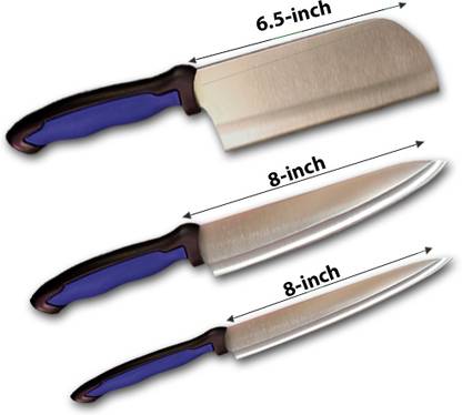 RI-ZAM 3 Pc Stainless Steel Knife Set High Quality YING Long Lasting Sharp Professional Chopper Knife