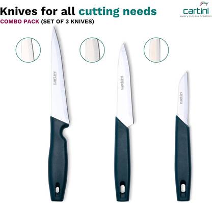 Godrej 1 Pc Stainless Steel Knife Set Cartini Godrej Soft Grip Kitchen Knives kit,3 Pc Set, Stainless Steel