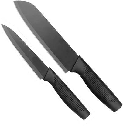 Panca 2 Pc Stainless Steel Knife Set For Kitchen Chopping Vegetable,Slicing,Mincing,Professional Knife Set (Black)