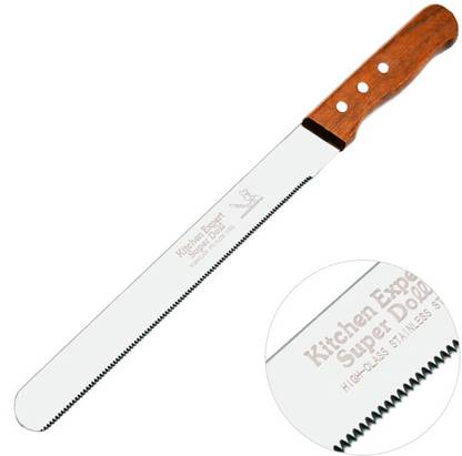 Captoola 1 Pc Stainless Steel Knife Bread Knife Smooth Cutting Surface Without Slagging Wooden Handle (Silver, 1 Pc)
