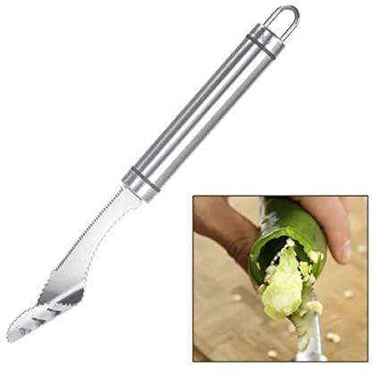 V Creation 1 Pc Stainless Steel Knife Stainless Steel Chili Corer Peppers Seed Remover Knife