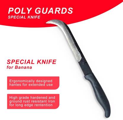 POLYGUARDS 2 Pc Iron Knife with Curved Edge for Cutting Bananas, Vegetables, Fruits