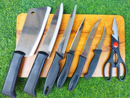 JD ENTERPRISE kitchen tool knife set with chopper board, 6 knife set,scissor and cutting board Kitchen Tool Set