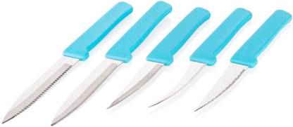 VR 5 Pc Plastic, Stainless Steel Knife Set Multi-Purpose Fruit & Vegetable Classy Knife Set (Sky Blue, Set of 5)