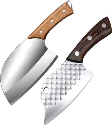 Machado 2 Pc Stainless Steel Knife Set German Ultra-Sharp Forged Handmade Boning|Chef's|Cleaver Butcher For Kitchen