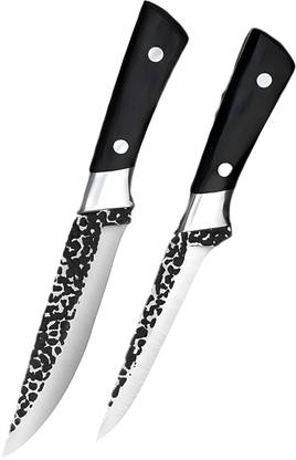 Captoola 2 Pc Carbon Steel Knife Captoola Hand Forged Japanese Slicing Fillet Butcher Knife for Meat ABS Handle