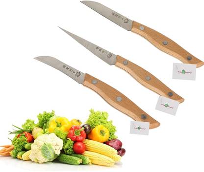 Bridge2Shopping 1 Pc Wool, Stainless Steel Knife Set Wooden Fruit and Vegetable Carving Tool Set, Carving Knives, Set of 3