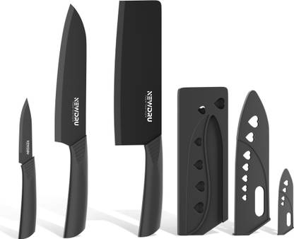 NEWDRU 3 Pc Stainless Steel Knife Set Meat Chef Sharp Manual Sharpening For Home Kitchen Knife