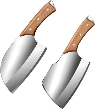 Machado 2 Pc Stainless Steel Knife Set German Ultra-Sharp Forged Handmade Boning|Chef's|Cleaver Butcher For Kitchen