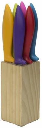 Altruist 7 Pc Plastic, Steel, Wood Knife Set Multiuse Stainless Steel Knife Set with Wooden Block