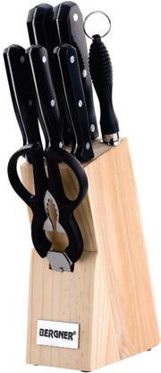 BERGNER 8 Pc Stainless Steel Knife Set - Shark Knife Set, Durable and Sharp Blade, Soft Touch Handle