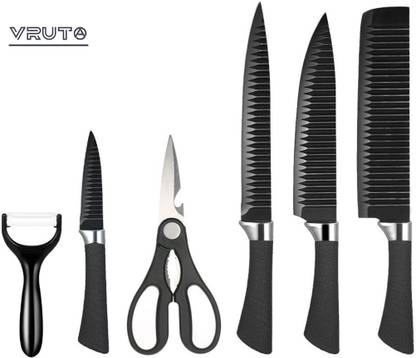 Vruta 6 Pc Stainless Steel Knife Set High Carbon Coated Chef Knife I Utility Knife I Professional Knife Set