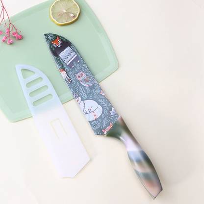 ARQIVO 1 Pc Stainless Steel, PP (Polypropylene) Knife Color Printed High Carbon Stainless Steel Santoku Chef's Knife