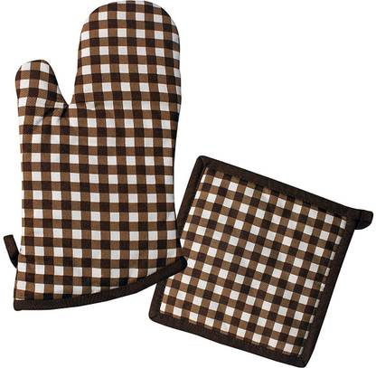 COTTON CANDY Brown Cotton Kitchen Linen Set