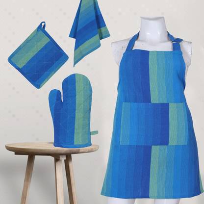 KUBER INDUSTRIES Blue Cotton Kitchen Linen Set
