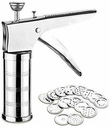 dwarkidhish enterprise Kitchen Utensils for Kitchen Press/Murukku/Cookies/Noodles/Indian Snacks/idiyappam/chakri/Namkeen Sev Maker Press with Stainless Steel Jaalis Electric Vegetable Chopper (1) Vegetable & Fruit Chopper