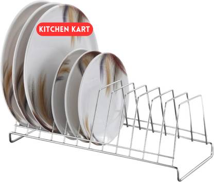 KITCHEN KART Plate Kitchen Rack Steel Kitchen Kart Plates Stand Holder Big Size Kitchen Rack Organizer Dish for