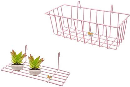 Franklite Containers Kitchen Rack Steel Hanging Storage Wall Grid Panel Wire Basket Grid Wall Storage Basket Wall Mount
