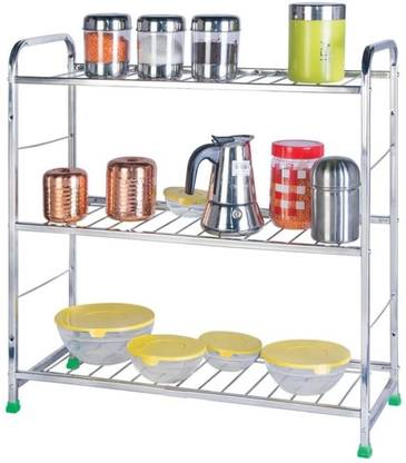 IRONTECH Utensil Kitchen Rack Steel Stainless Steel Wall Mount (24 x 24 INCHES) Modular Kitchen Storage Rack