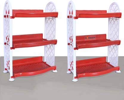 HOMESTIC Fruits/Vegetables Kitchen Rack Plastic (6 Pcs) Vegetable Rack/Kitchen Trolley