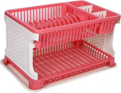 DIGNESH Plate Kitchen Rack Plastic Multi-Layer Kitchen Dish Rack with Drain Tray