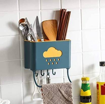 Niralasa Cutlery Kitchen Rack Plastic Plastic Cutlery Holder for Kitchen Spoon Holder for Kitchen Wall Hanging